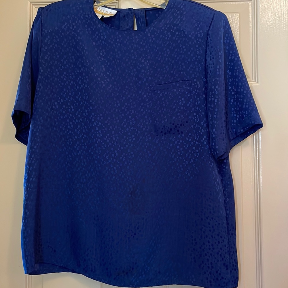 Navy blue short sleeve blouse